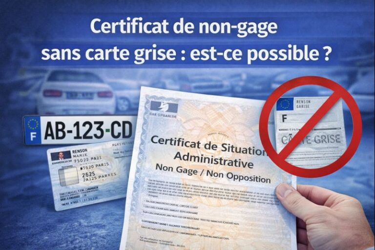 Certificat de non-gage sans carte grise : est-ce possible ?