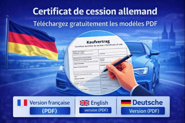 Certificat de cession allemand : modèle PDF et démarches